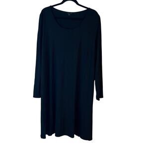 J. Jill Wearever Collection Women’s Long Sleeve Jersey Dress Stretch XL Black